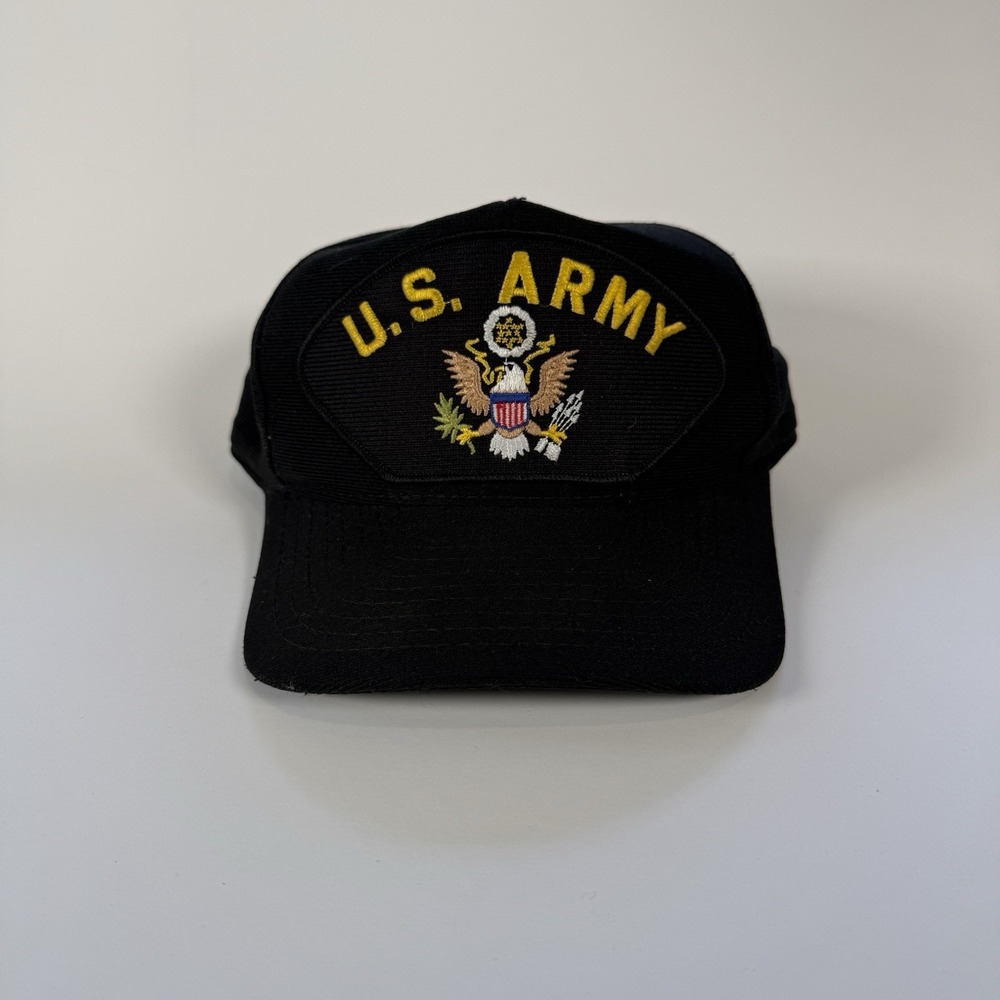 Vintage US Army Hat Cap Snap Back Patch Blue Lightweight Adjustable Military